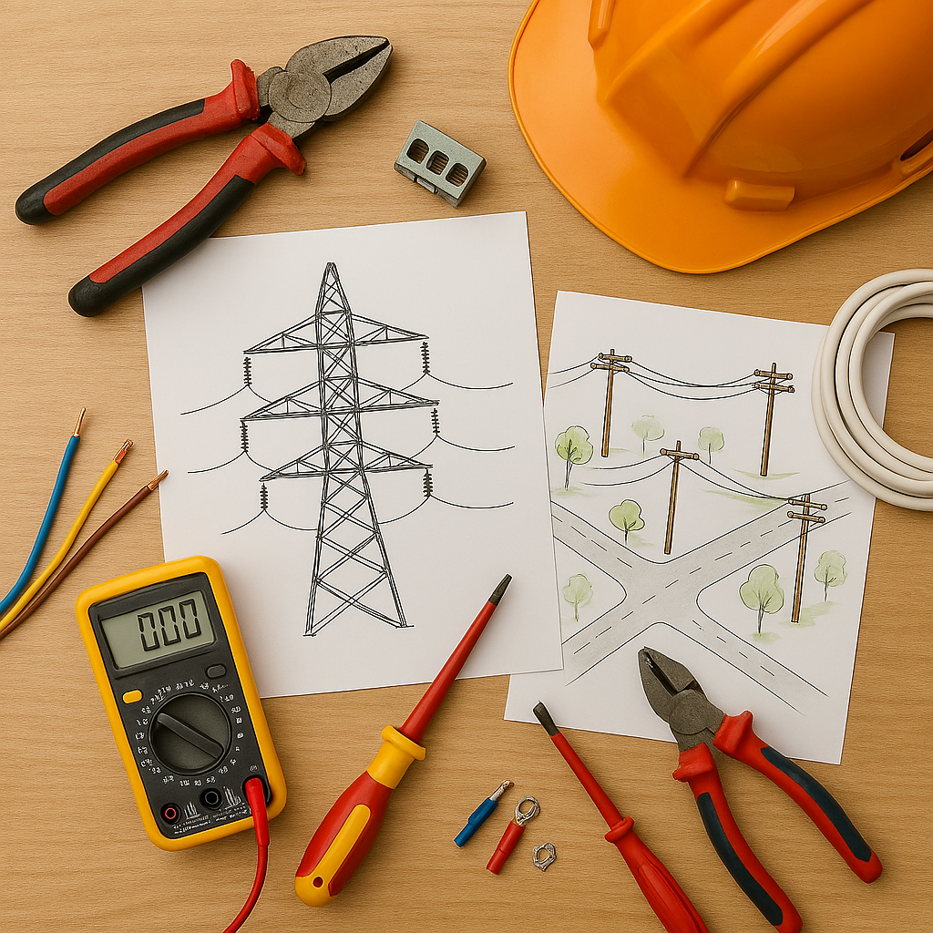 Construcción y mantenimiento de líneas de transmisión y distribución eléctrica